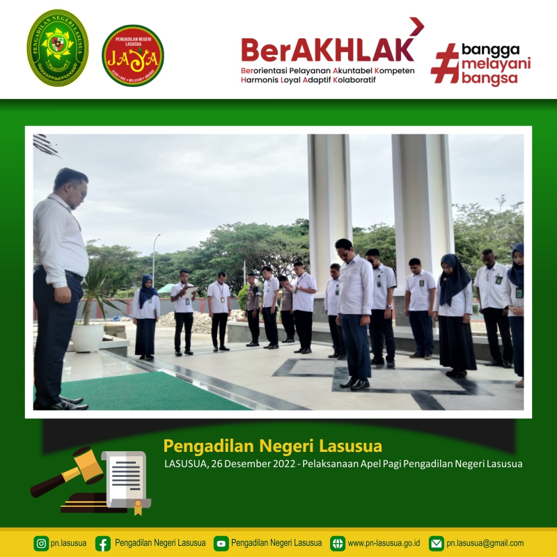 Pelaksanaan Apel Pagi Pengadilan Negeri Lasusua